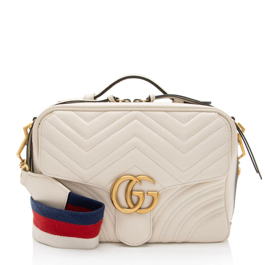 Gucci Matelasse Leather GG Marmont Zip Around Top Handle (SHF-mIutYM)