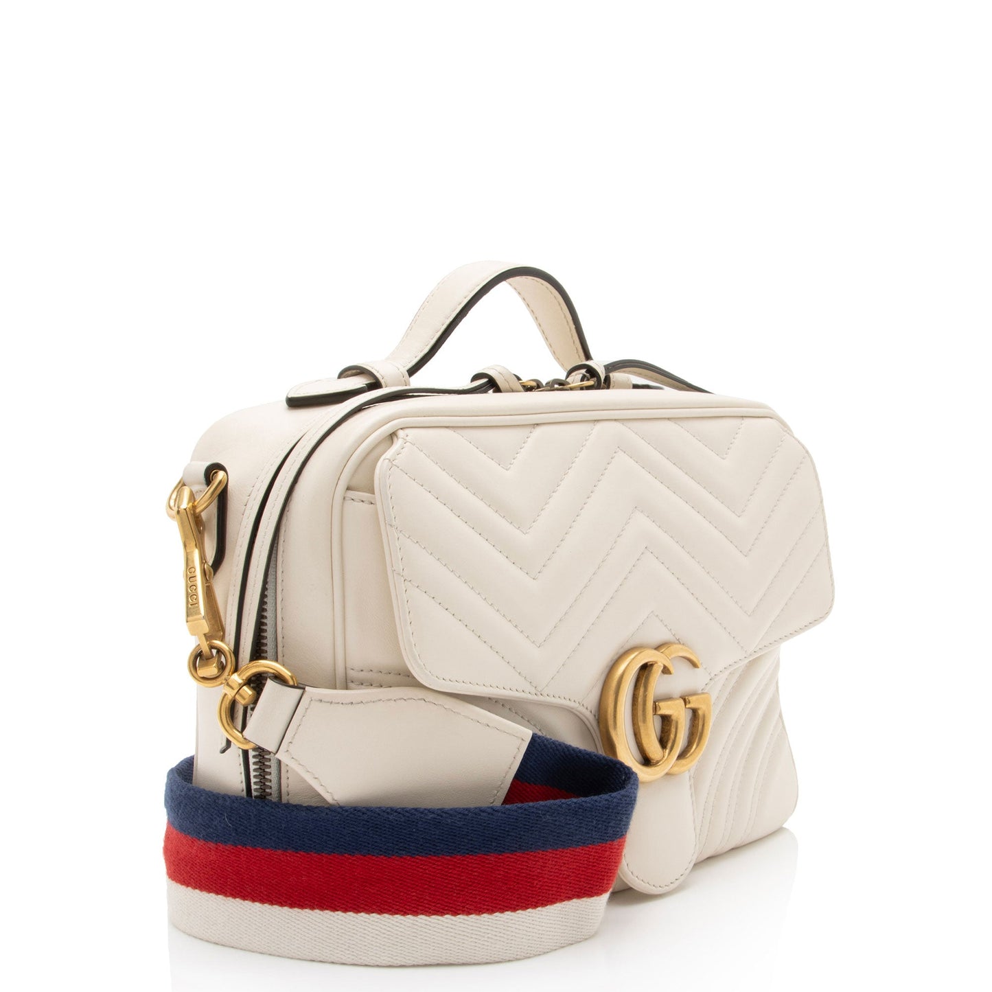 Gucci Matelasse Leather GG Marmont Zip Around Top Handle (SHF-mIutYM)