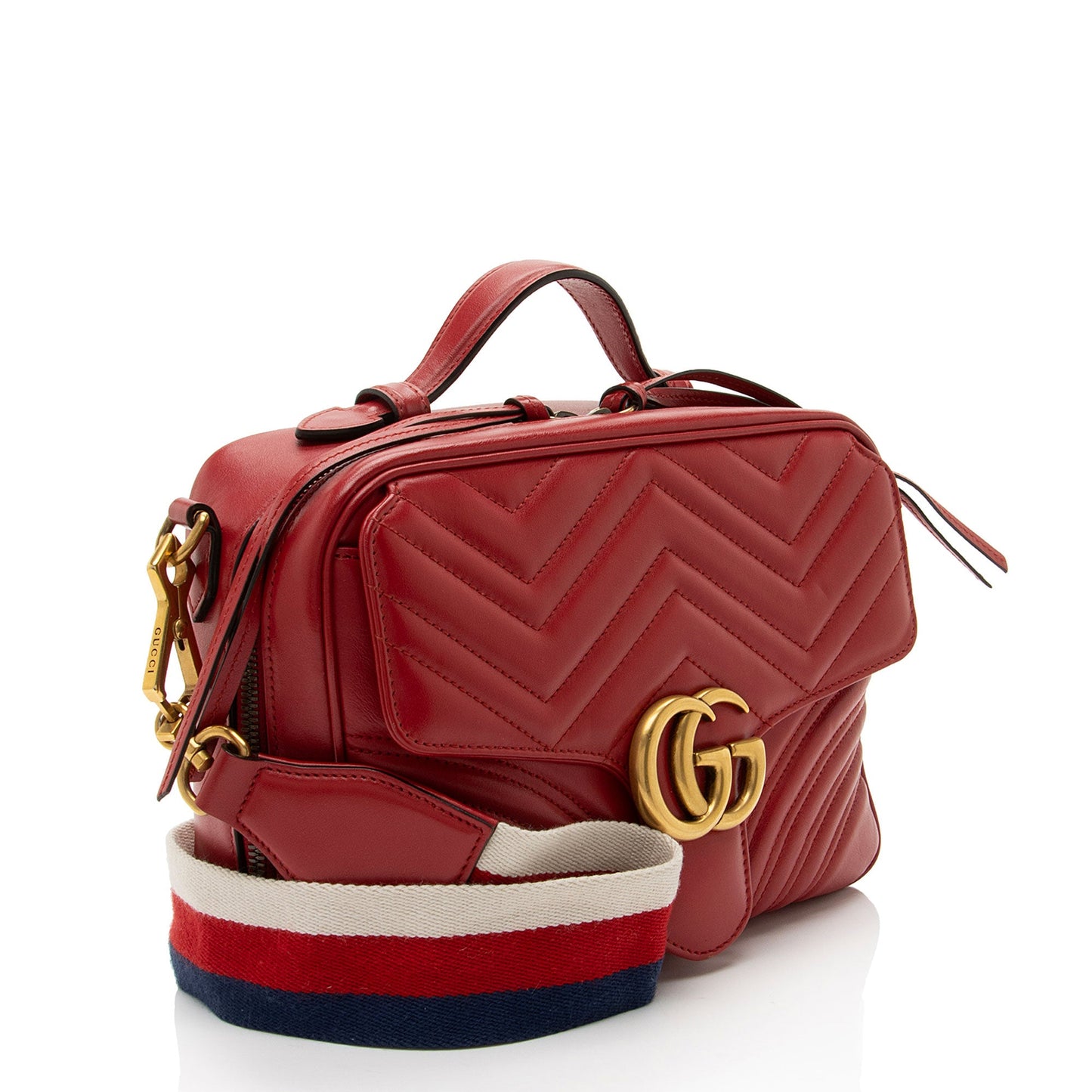 Gucci Matelasse Leather GG Marmont Zip Around Top Handle