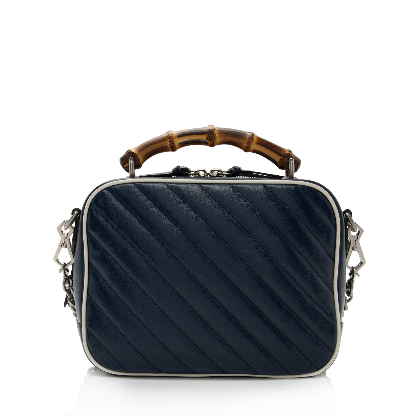 Gucci Matelasse Leather Torchon GG Marmont Bamboo Top Handle Bag (SHF-cATh2Q)