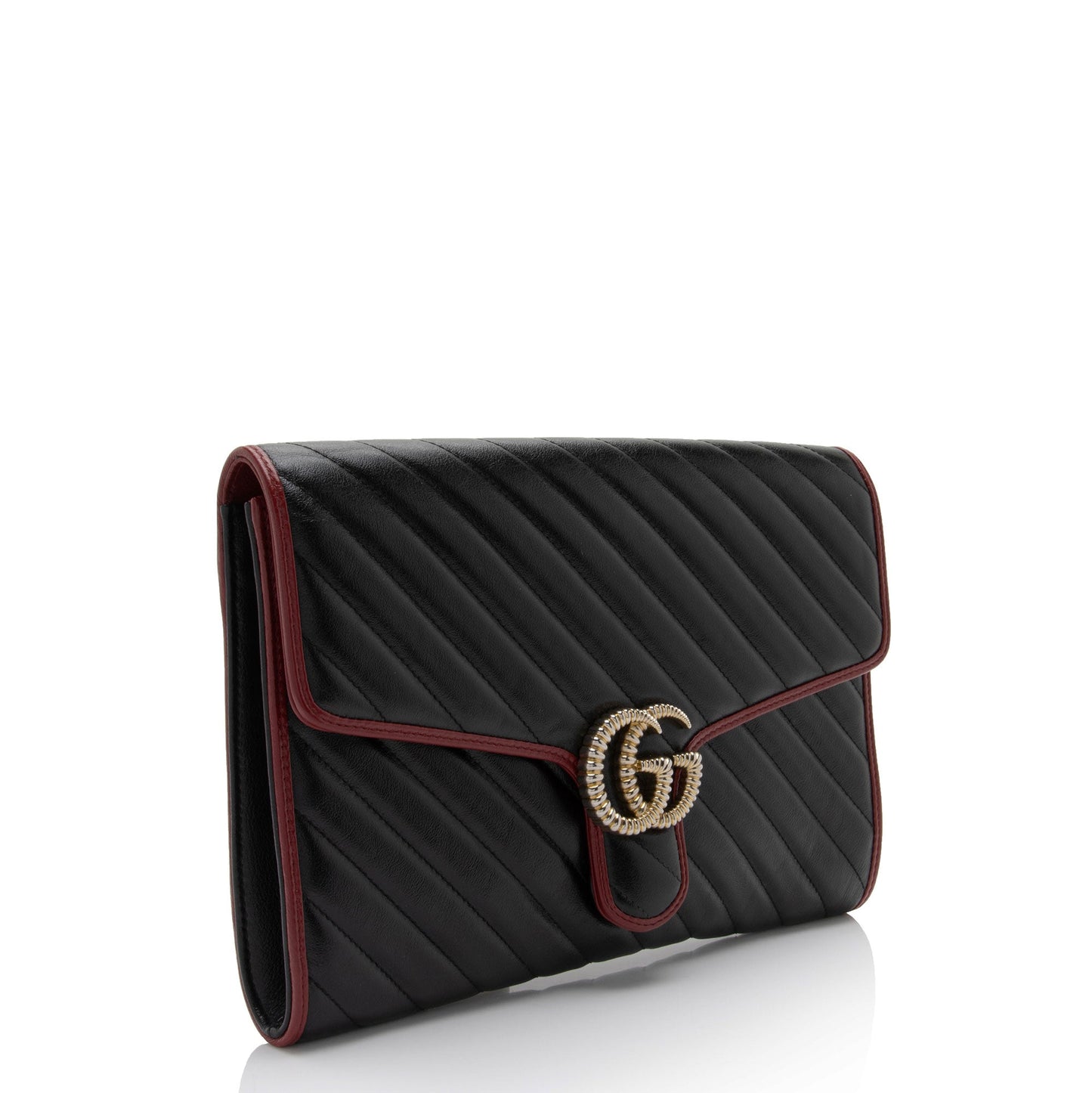 Gucci Matelasse Leather Torchon GG Marmont Clutch (SHF-CeLx8H)