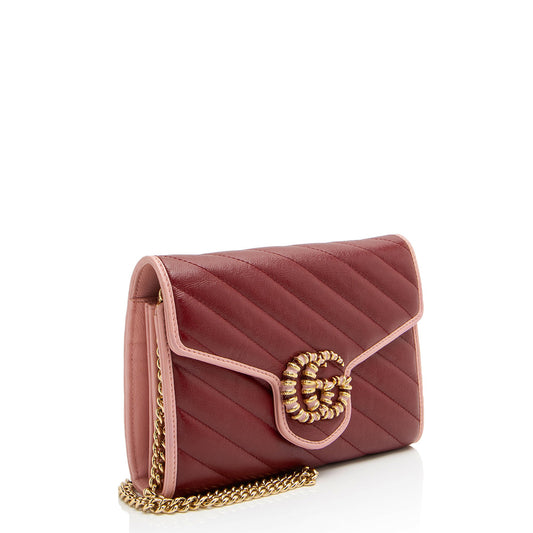 Gucci Matelasse Leather Torchon GG Marmont Mini Chain Bag