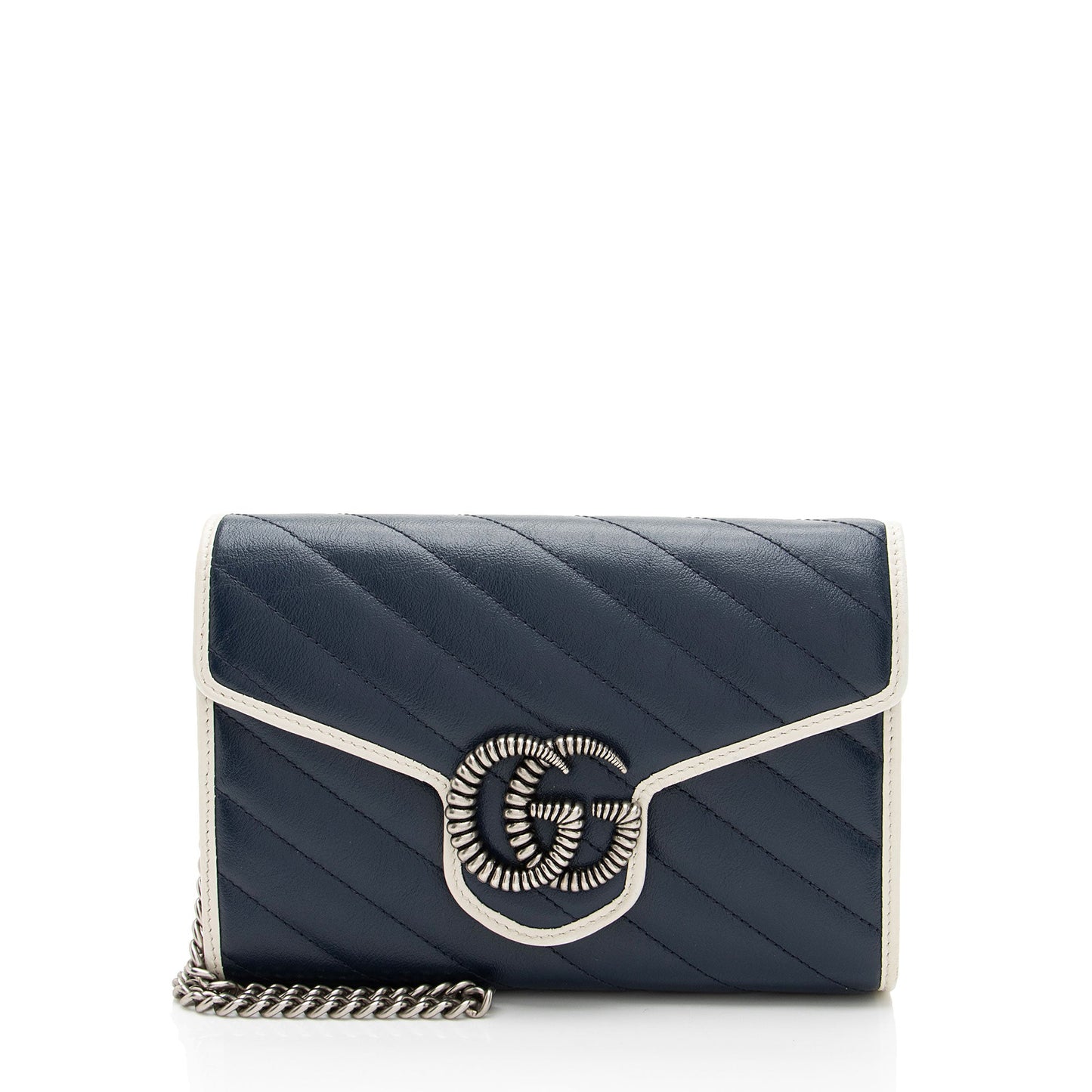 Gucci Matelasse Leather Torchon GG Marmont Mini Chain Bag
