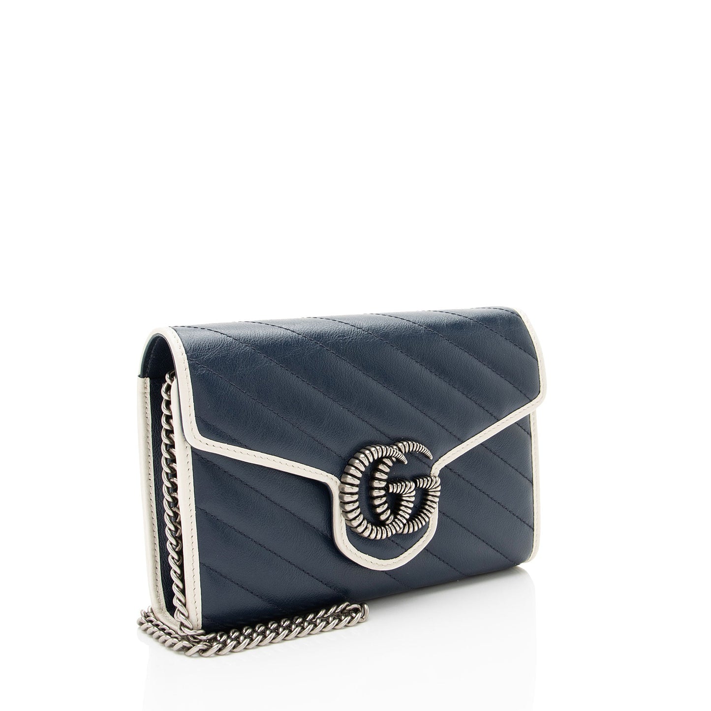Gucci Matelasse Leather Torchon GG Marmont Mini Chain Bag