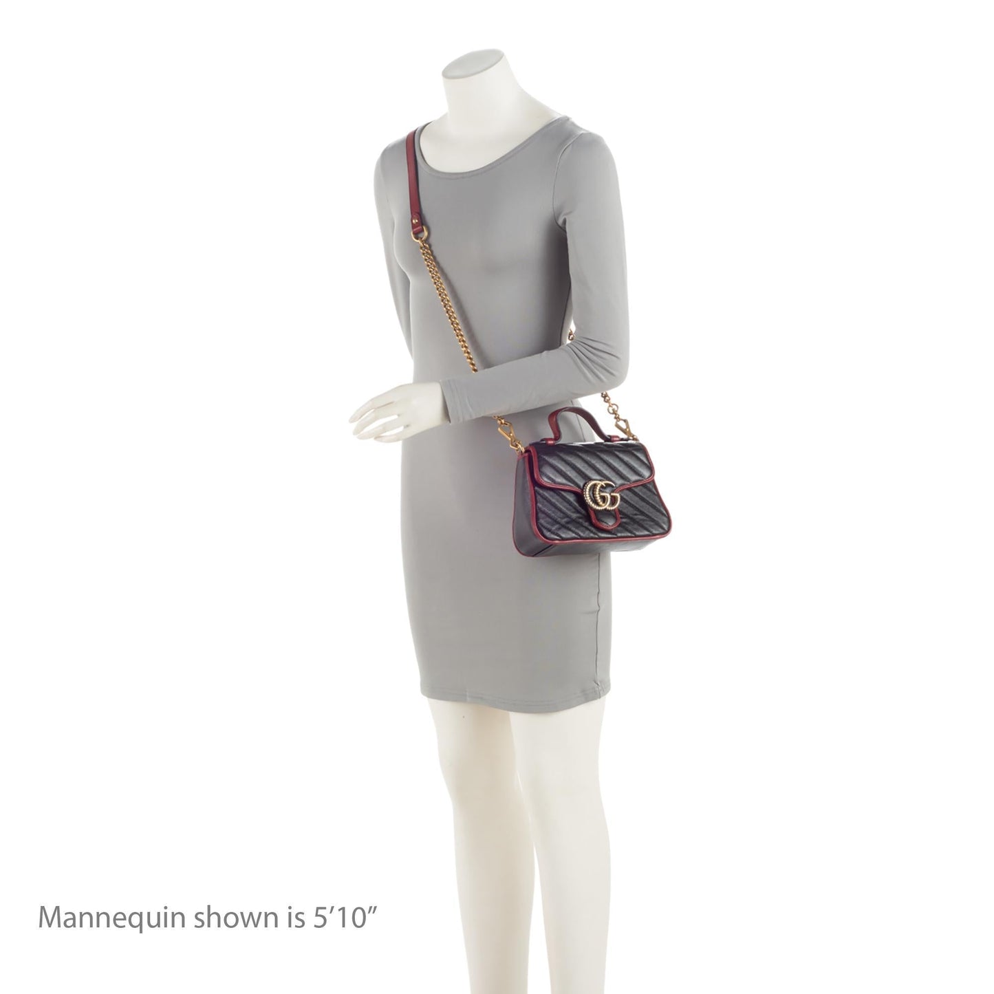 Gucci Matelasse Leather Torchon GG Marmont Mini Top Handle Bag (SHF-bIyeeK)