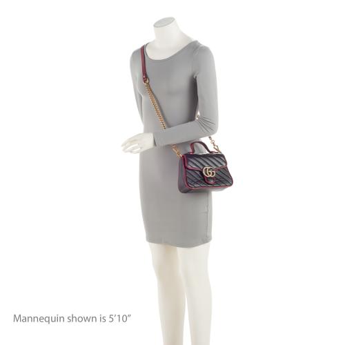 Gucci Matelasse Leather Torchon GG Marmont Mini Top Handle