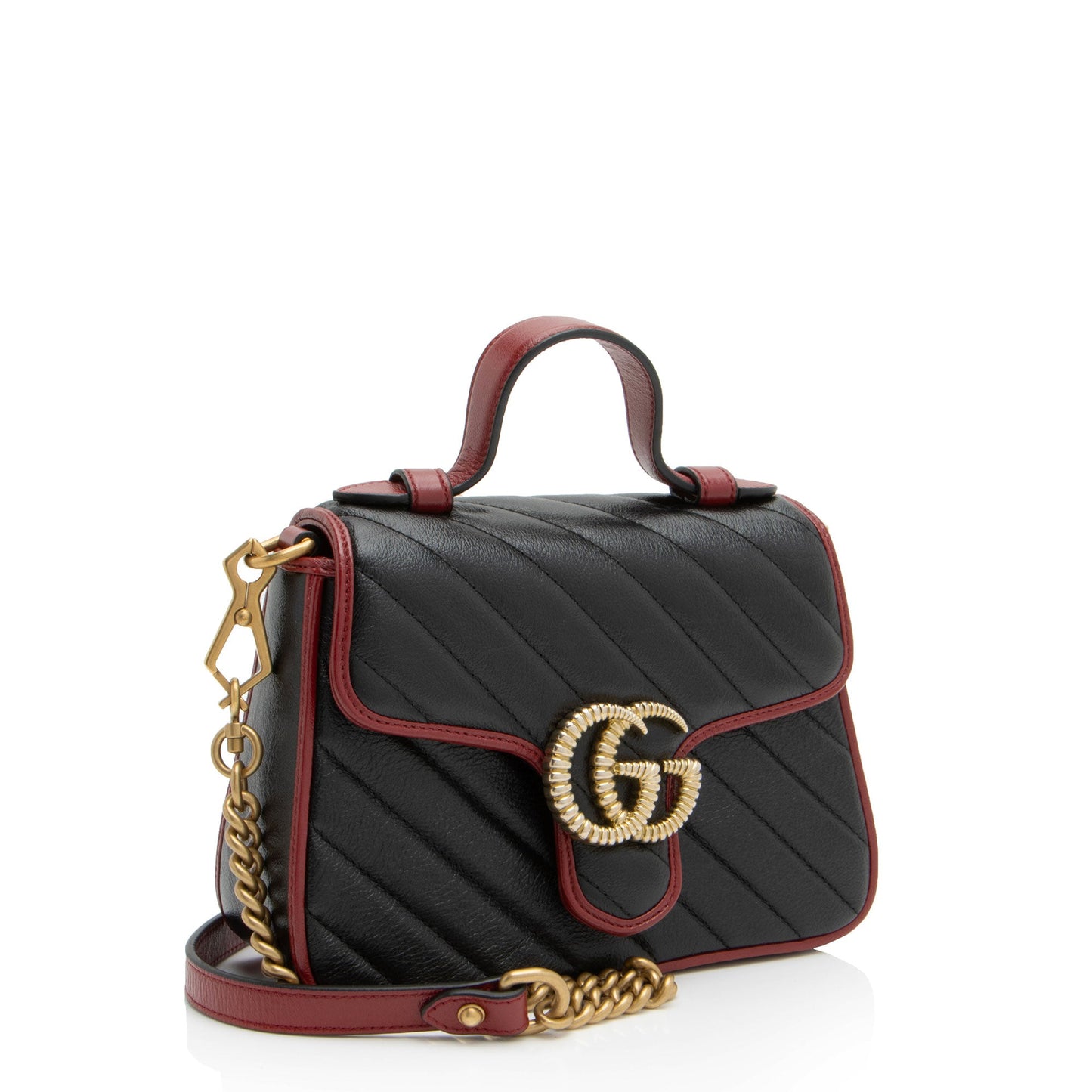 Gucci Matelasse Leather Torchon GG Marmont Mini Top Handle
