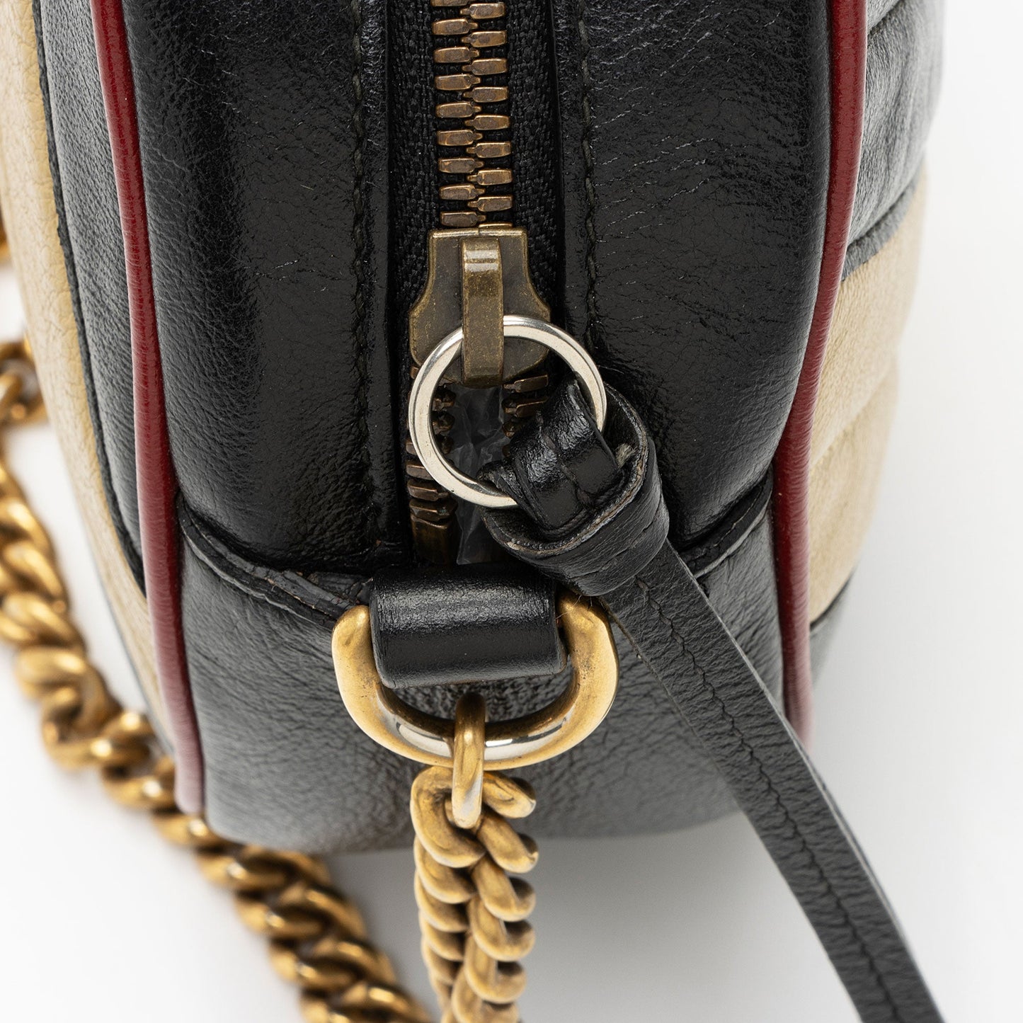 Gucci Matelasse Leather Torchon GG Marmont Round Mini Shoulder Bag