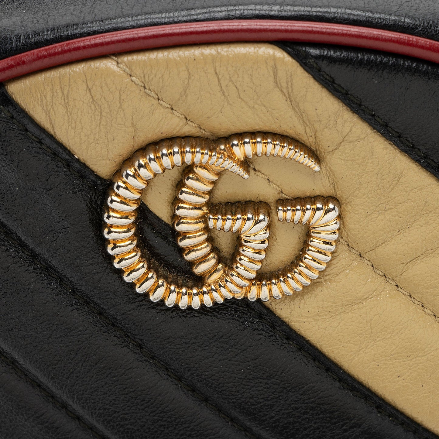 Gucci Matelasse Leather Torchon GG Marmont Round Mini Shoulder Bag