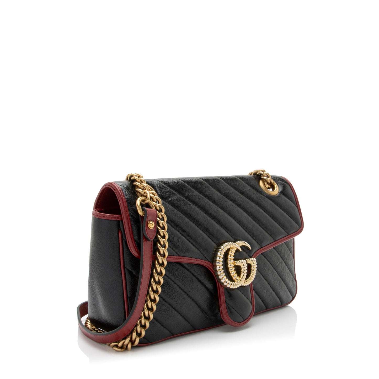 Gucci Matelasse Leather Torchon GG Marmont Small Flap Bag