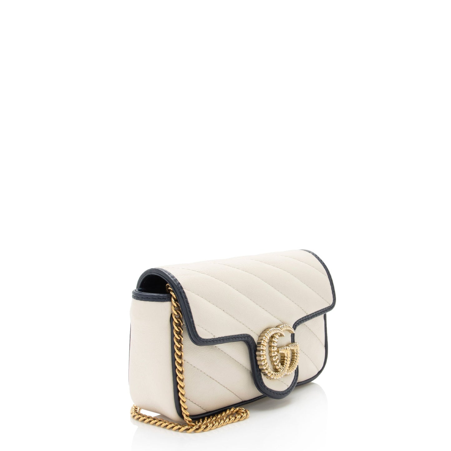 Gucci Matelasse Leather Torchon GG Marmont Super Mini Flap Bag (SHF-bXZV03)