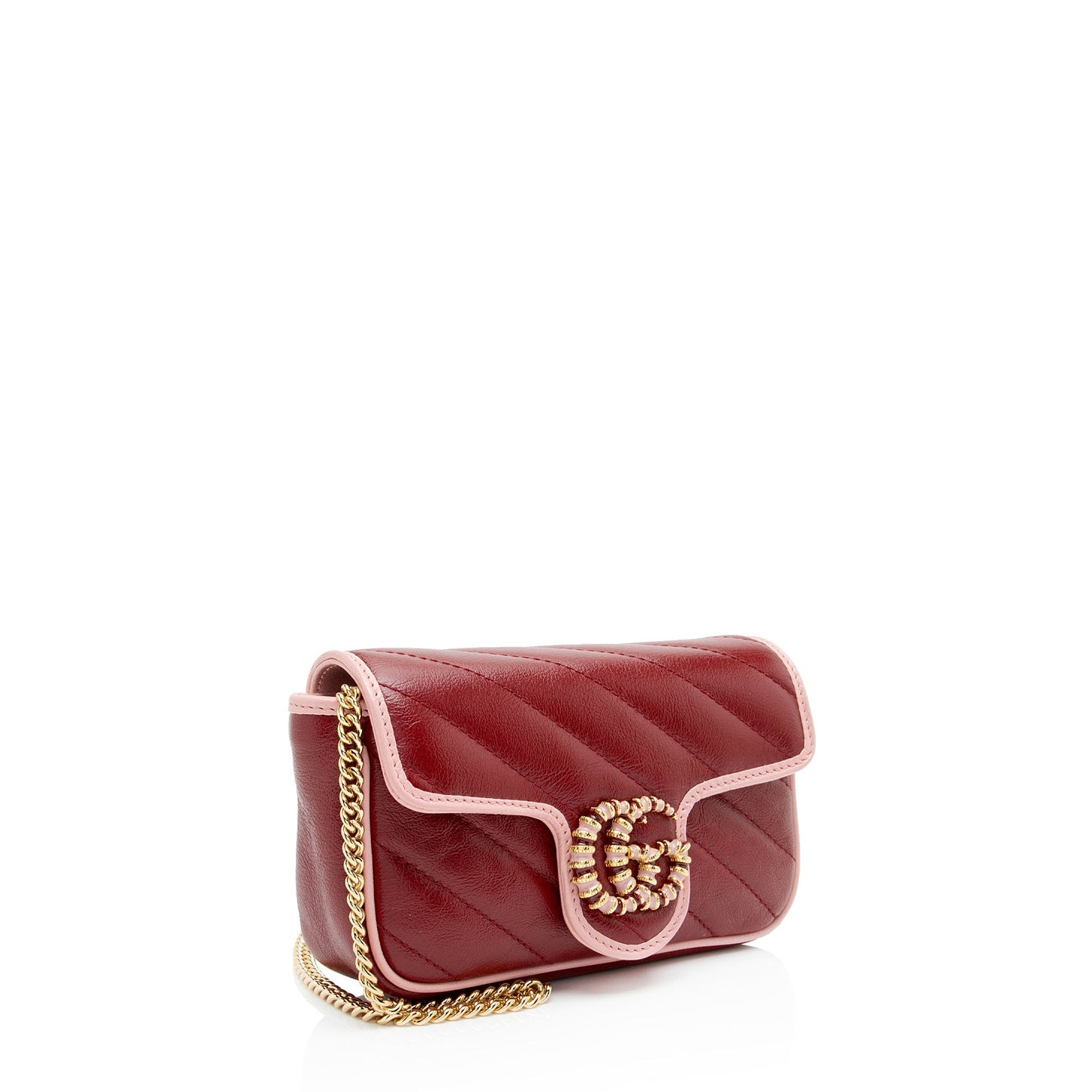 Gucci Matelasse Leather Torchon GG Marmont Super Mini Flap Bag