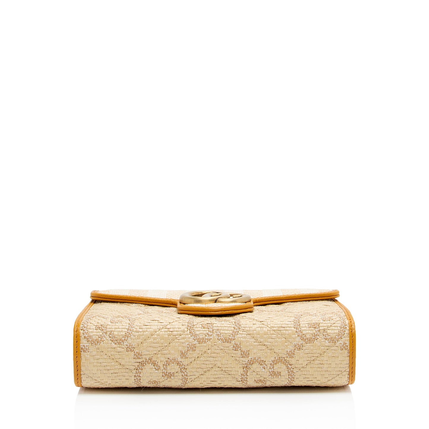 Gucci Matelasse Raffia GG Marmont Mini Wallet on Chain Bag (SHF-voc2lF)