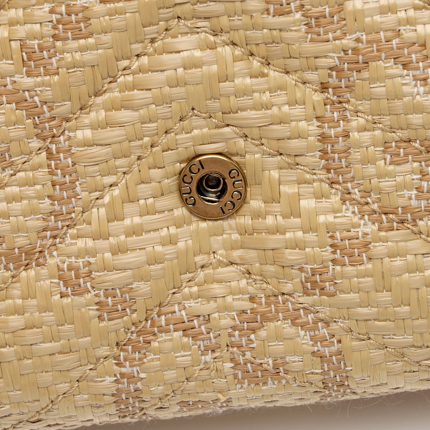 Gucci Matelasse Raffia GG Marmont Mini Wallet on Chain Bag (SHF-voc2lF)