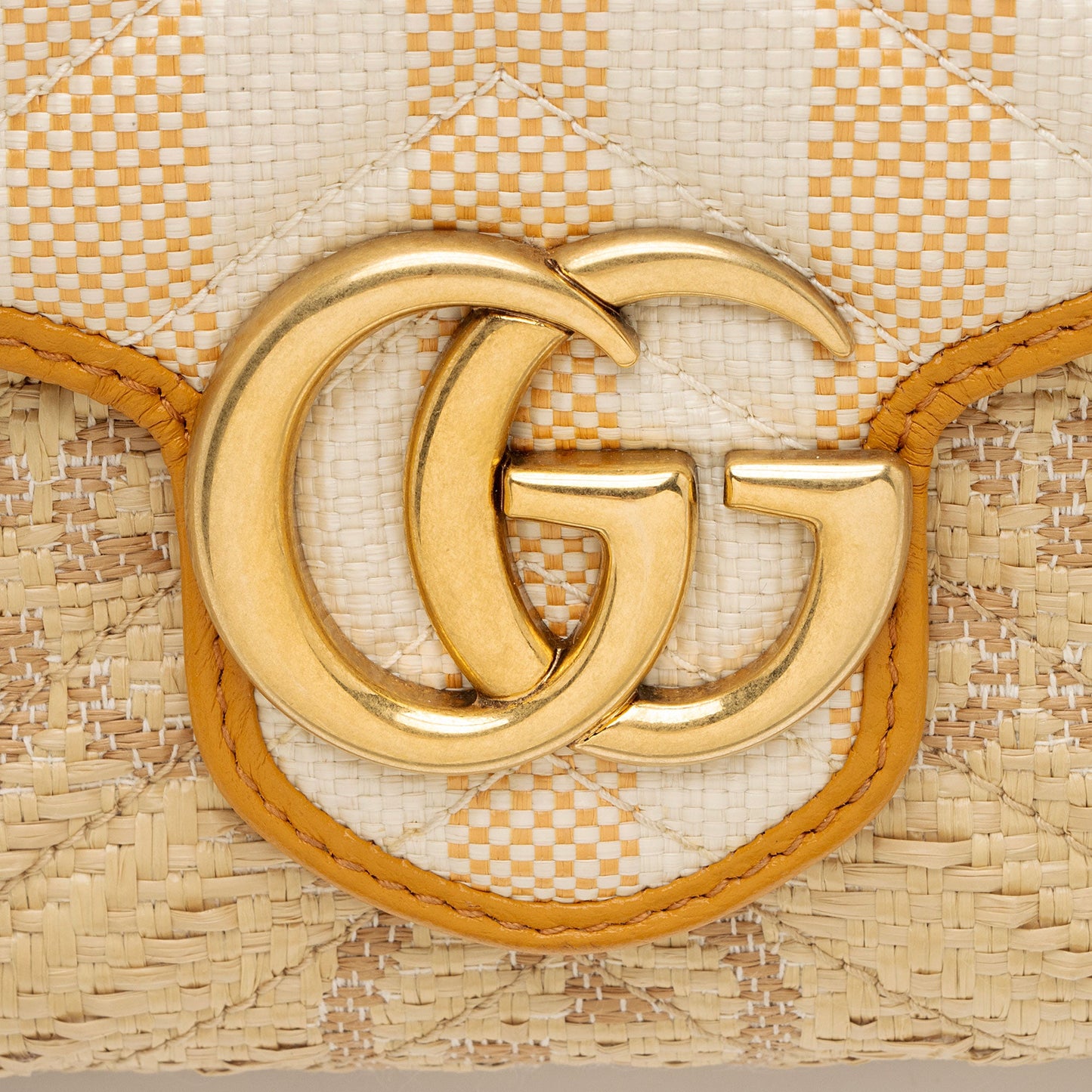 Gucci Matelasse Raffia GG Marmont Mini Wallet on Chain (SHF-wvhz6A)