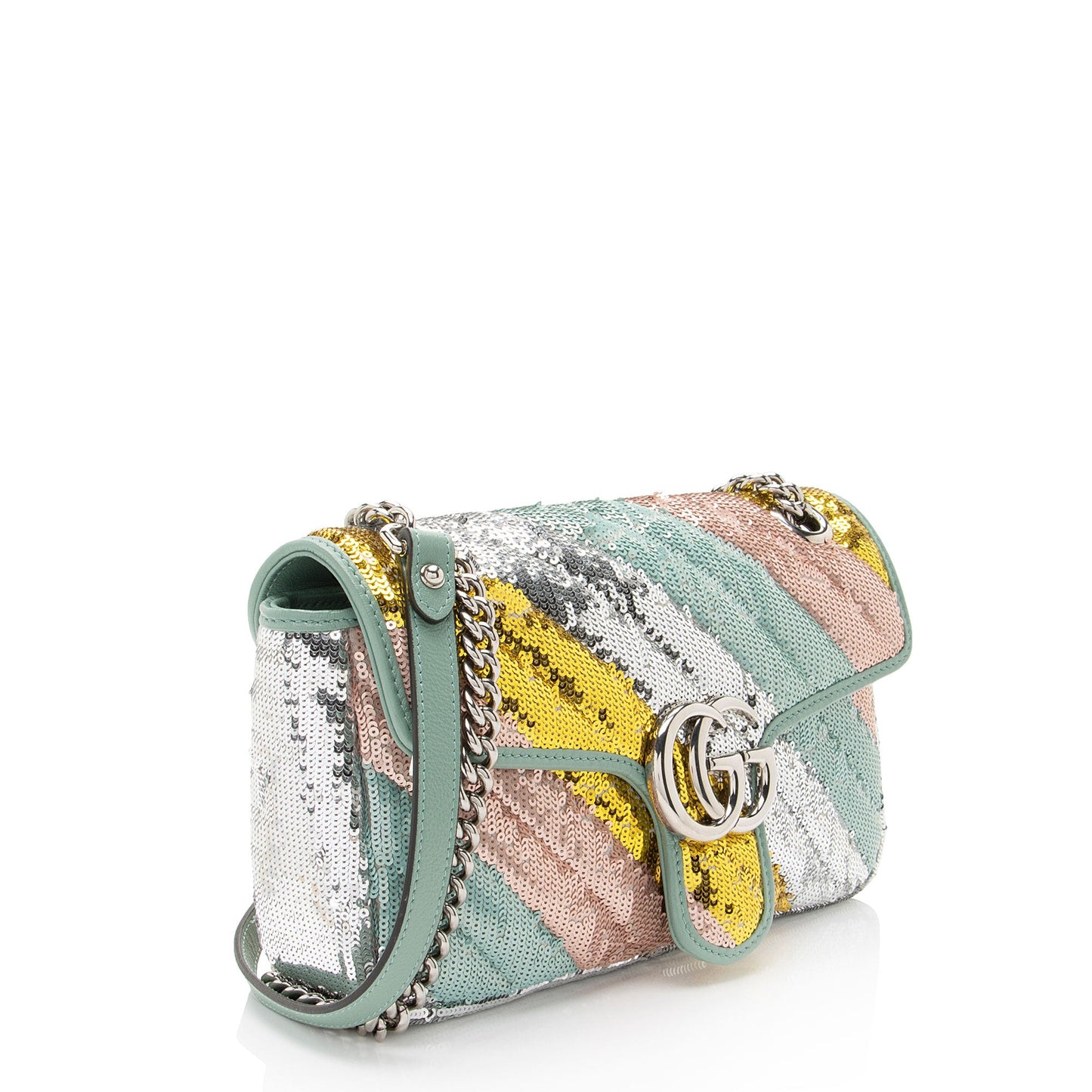 Gucci Matelasse Sequin GG Marmont Small Flap Bag