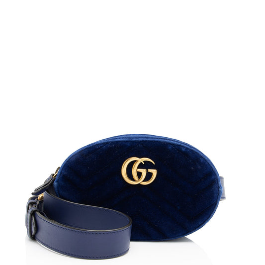 Gucci Matelasse Velvet GG Marmont Belt Bag - Size 34 / 85