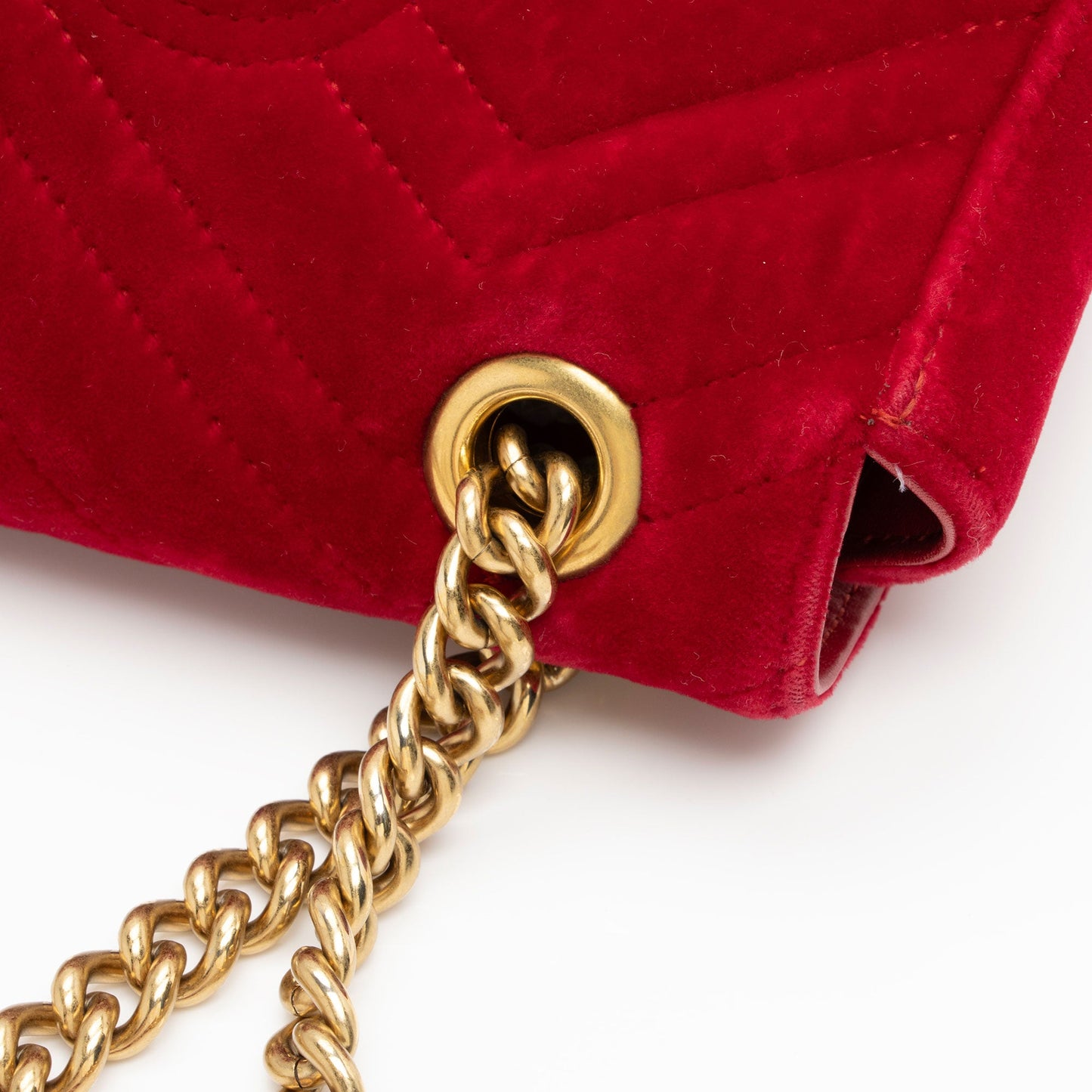 Gucci Matelasse Velvet GG Marmont Mini Flap Bag (SHF-80mt04)