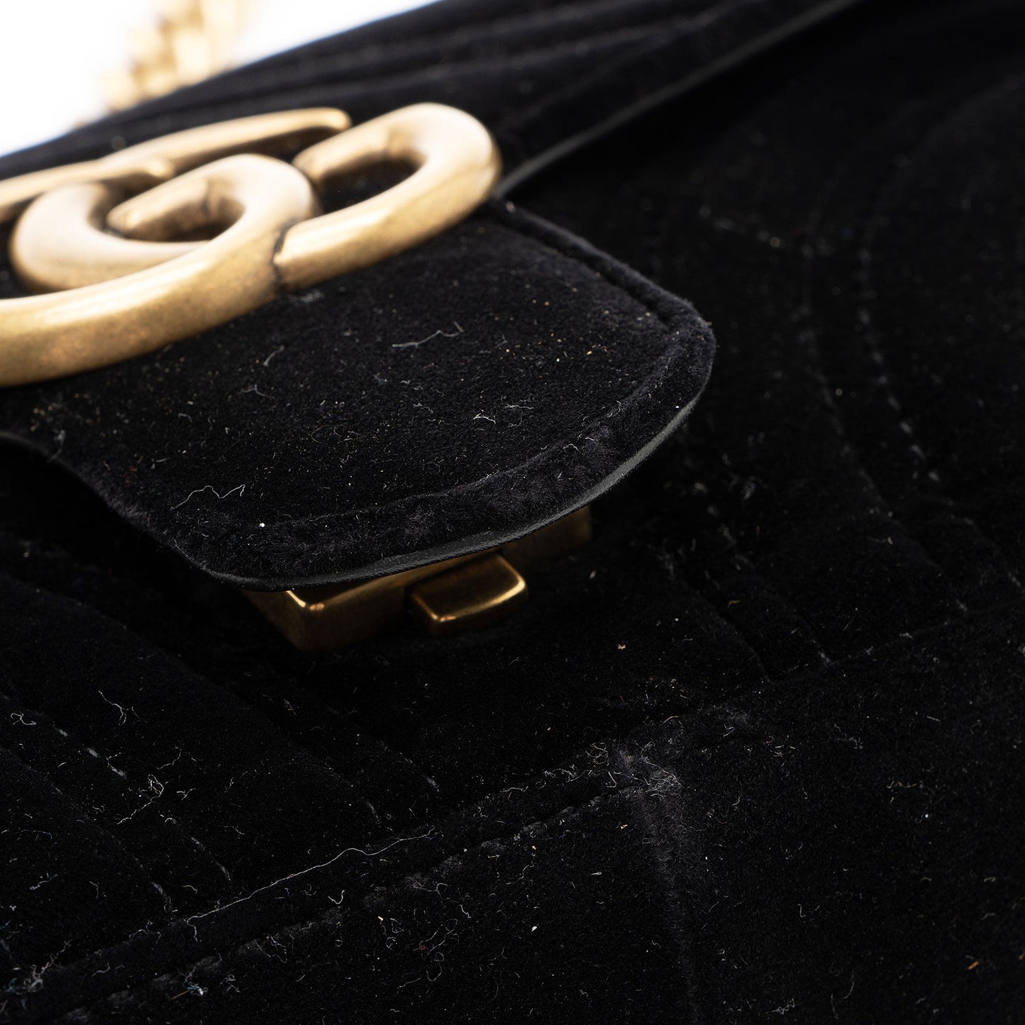 Gucci Matelasse Velvet GG Marmont Mini Flap Bag