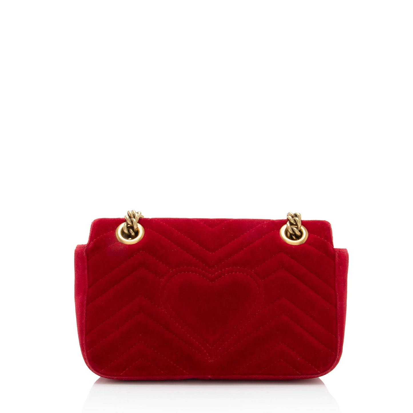 Gucci Matelasse Velvet GG Marmont Mini Flap Bag (SHF-RvBmGH)