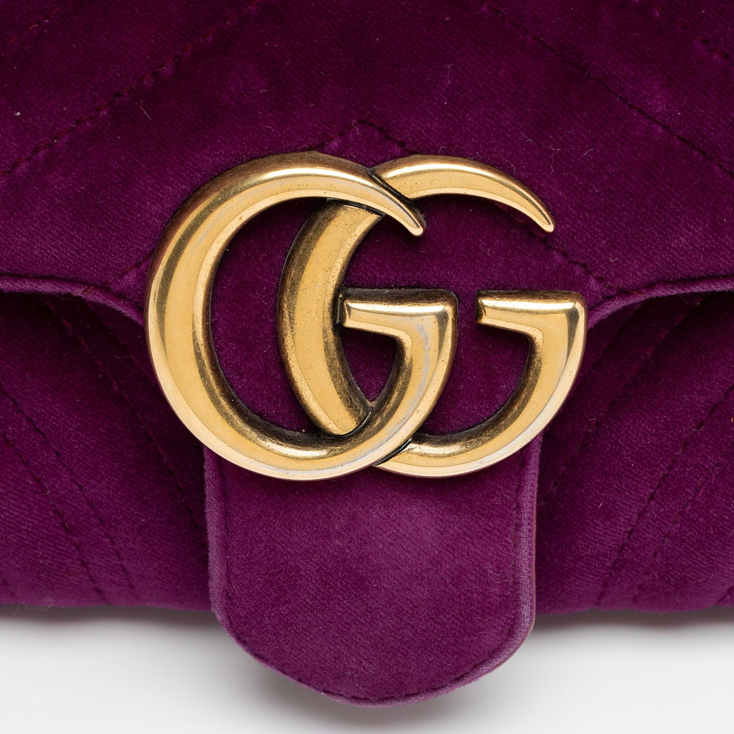 Gucci Matelasse Velvet GG Marmont Mini Flap  Bag (SHF-dH4gBl)