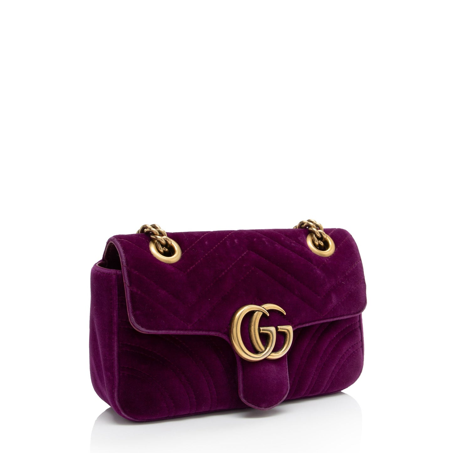 Gucci Matelasse Velvet GG Marmont Mini Flap  Bag (SHF-dH4gBl)