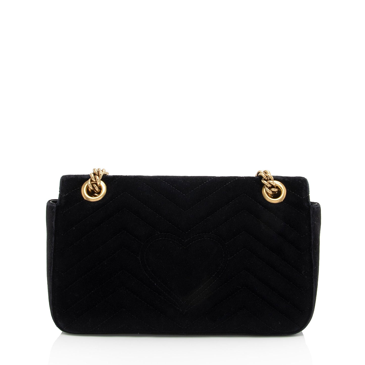 Gucci Matelasse Velvet GG Marmont Small Flap Shoulder Bag (SHF-cGU4RL)