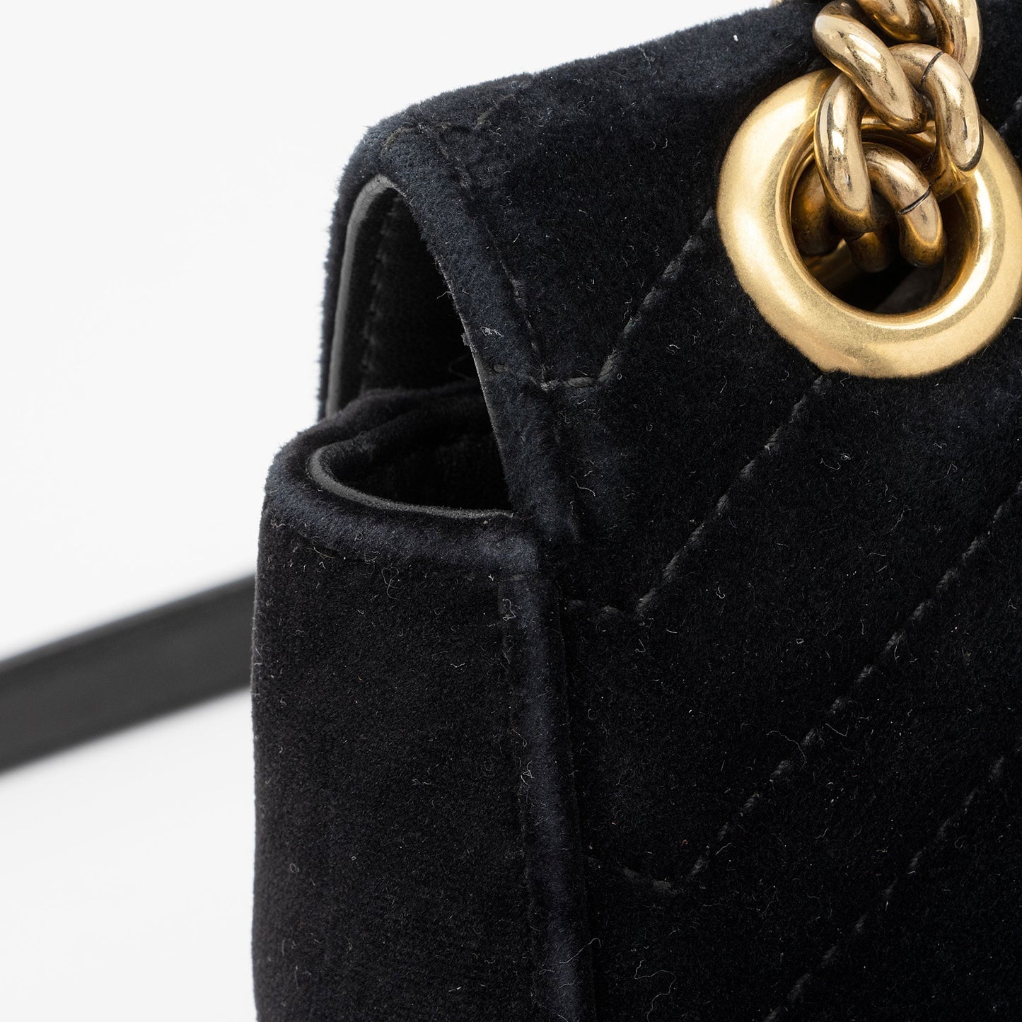 Gucci Matelasse Velvet GG Marmont Small Flap Shoulder Bag (SHF-cGU4RL)