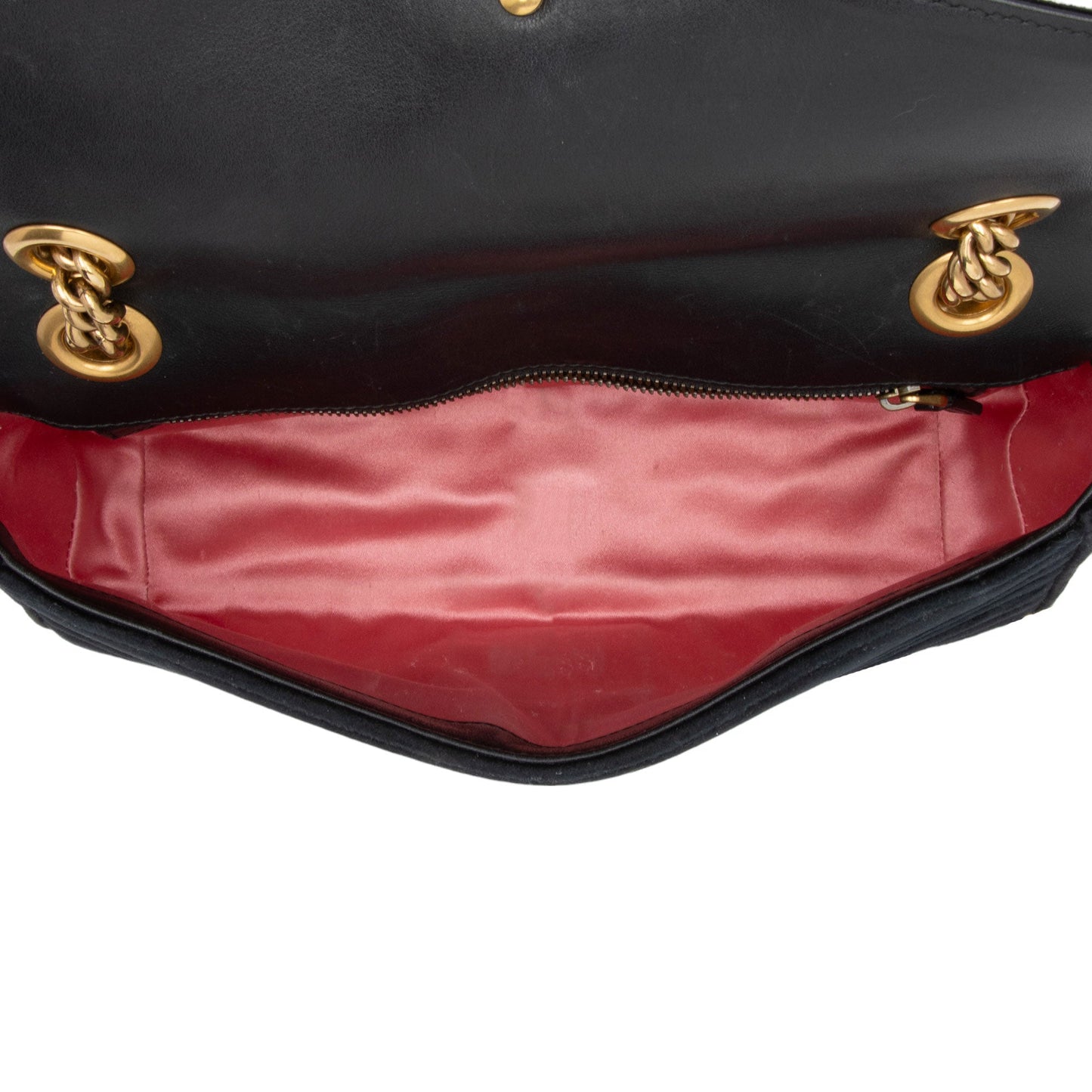 Gucci Matelasse Velvet GG Marmont Small Flap Shoulder Bag (SHF-cGU4RL)