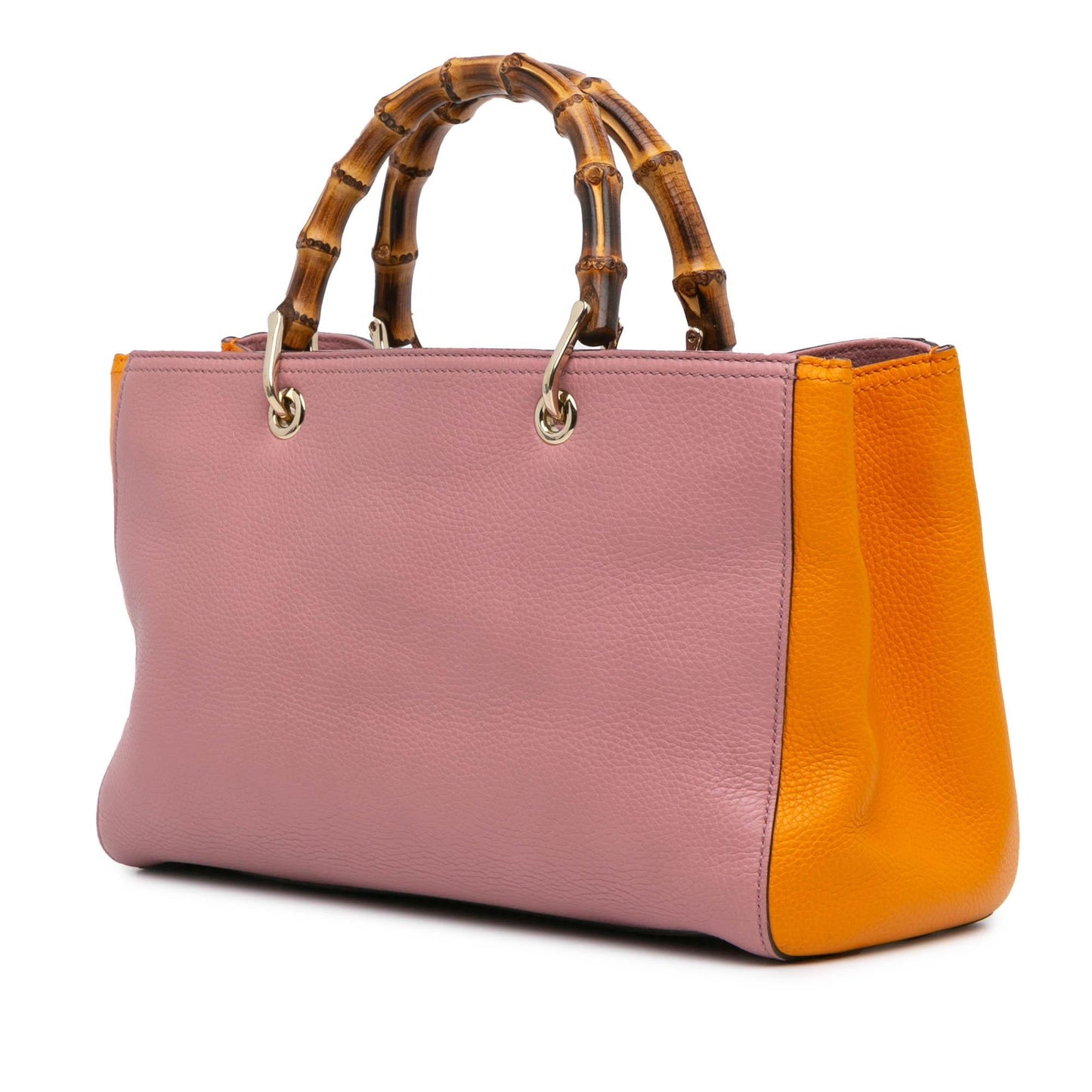 Gucci Medium Bicolor Calfskin Bamboo Shopper Satchel