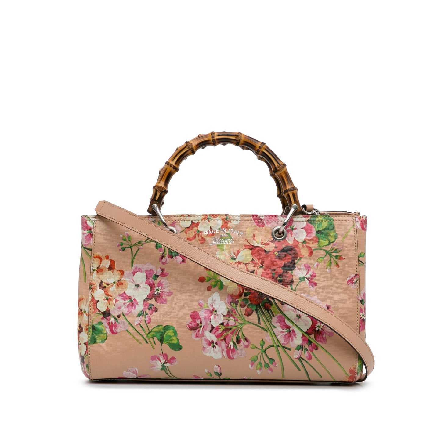 Gucci Medium Blooms Bamboo Shopper (SHG-7mrClL)