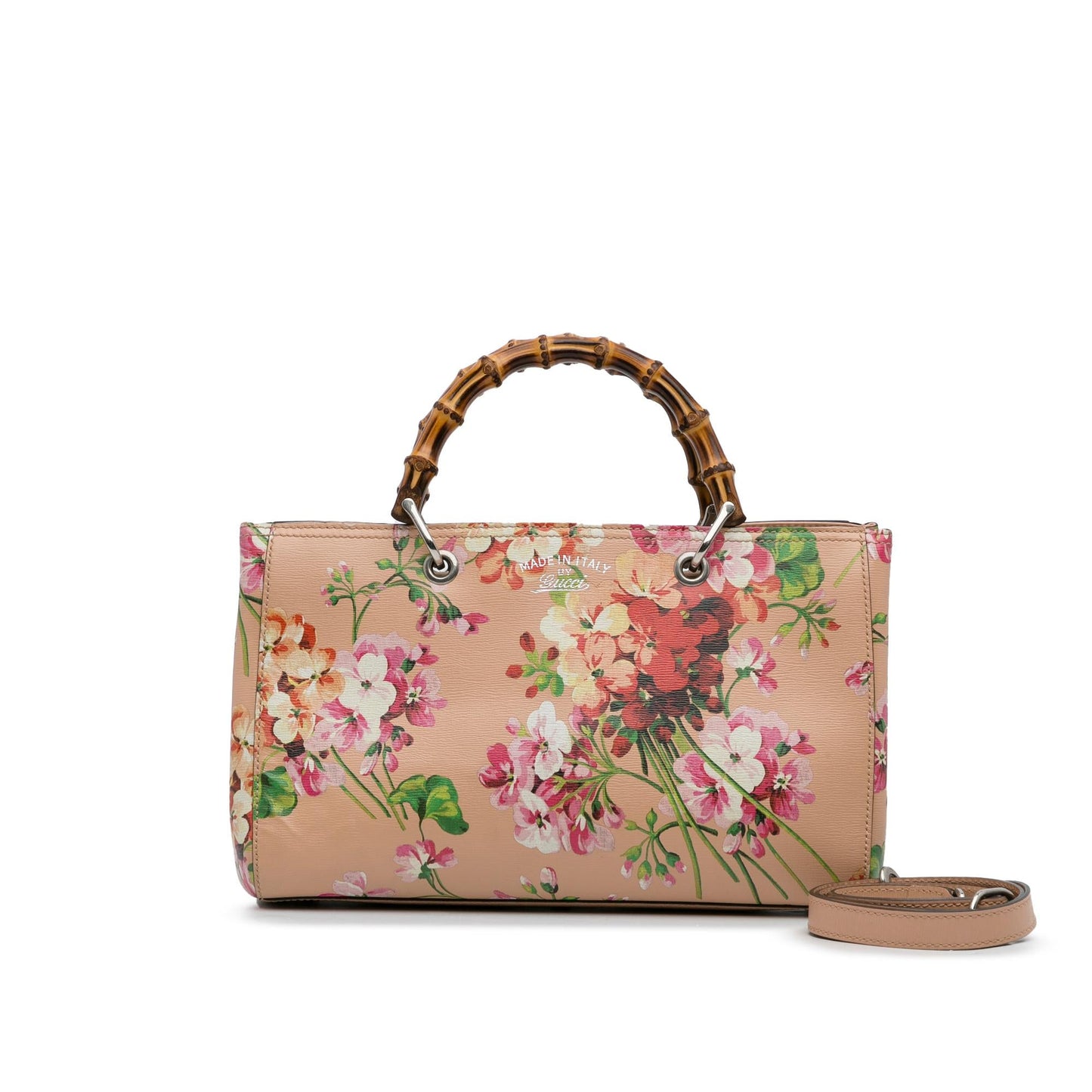 Gucci Medium Blooms Bamboo Shopper (SHG-7mrClL)
