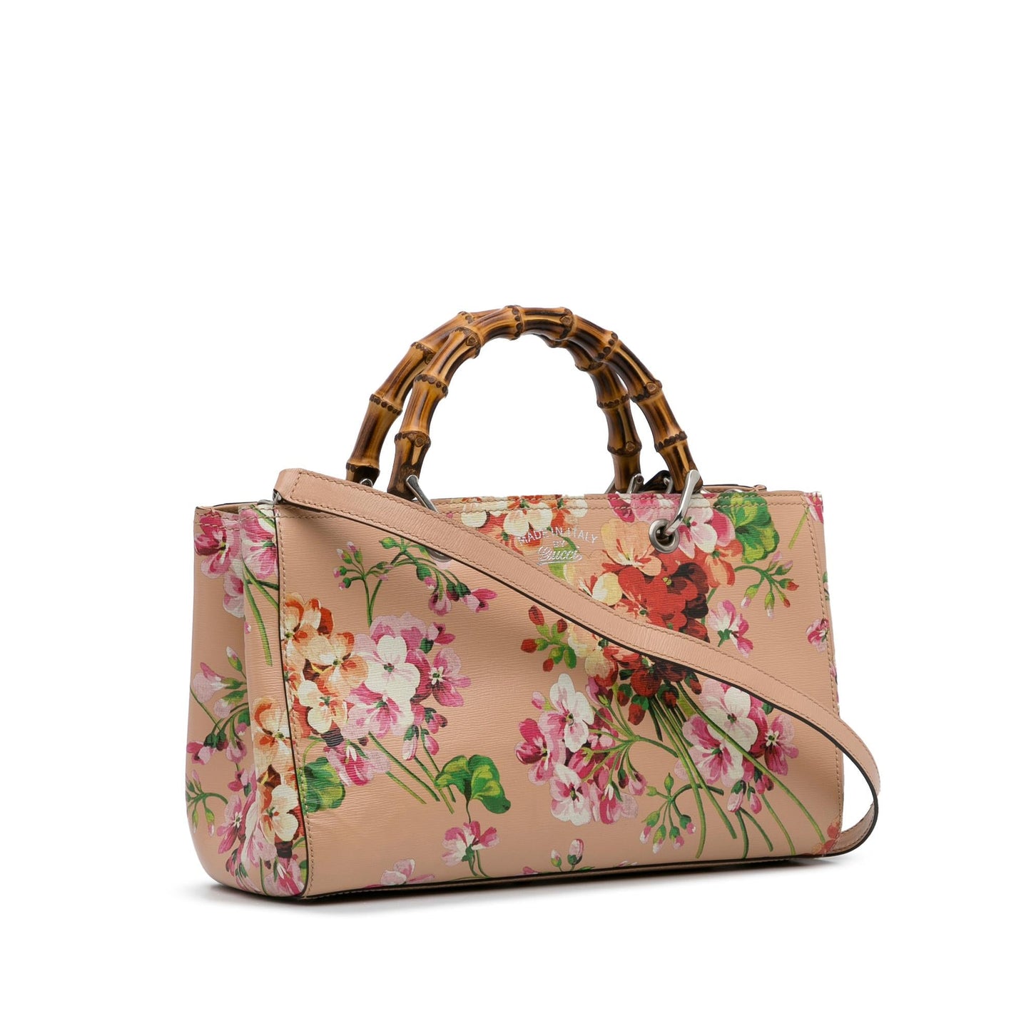 Gucci Medium Blooms Bamboo Shopper (SHG-7mrClL)
