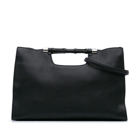 Gucci Medium Calfskin Bamboo Daily Shopper Satchel