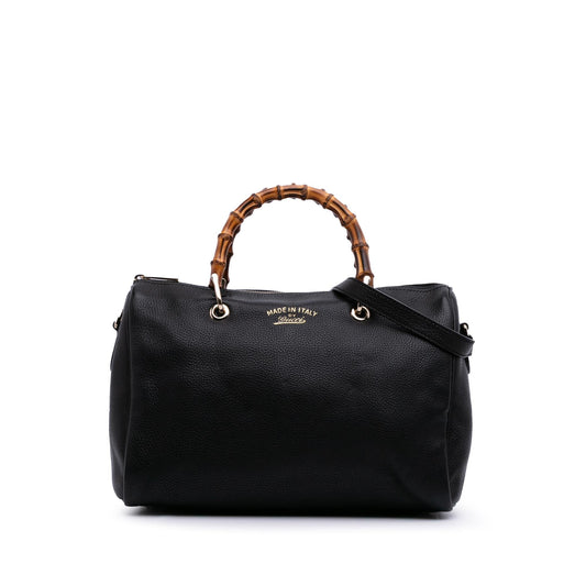 Gucci Medium Calfskin Bamboo Shopper Boston Bag