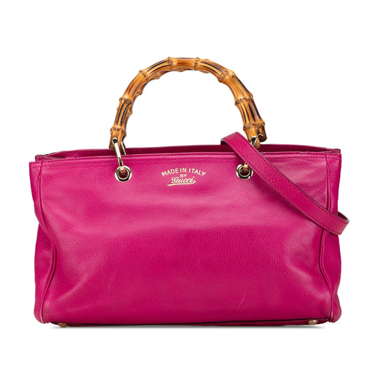 Gucci Medium Calfskin Bamboo Shopper Satchel (SHG-BUwDqc)