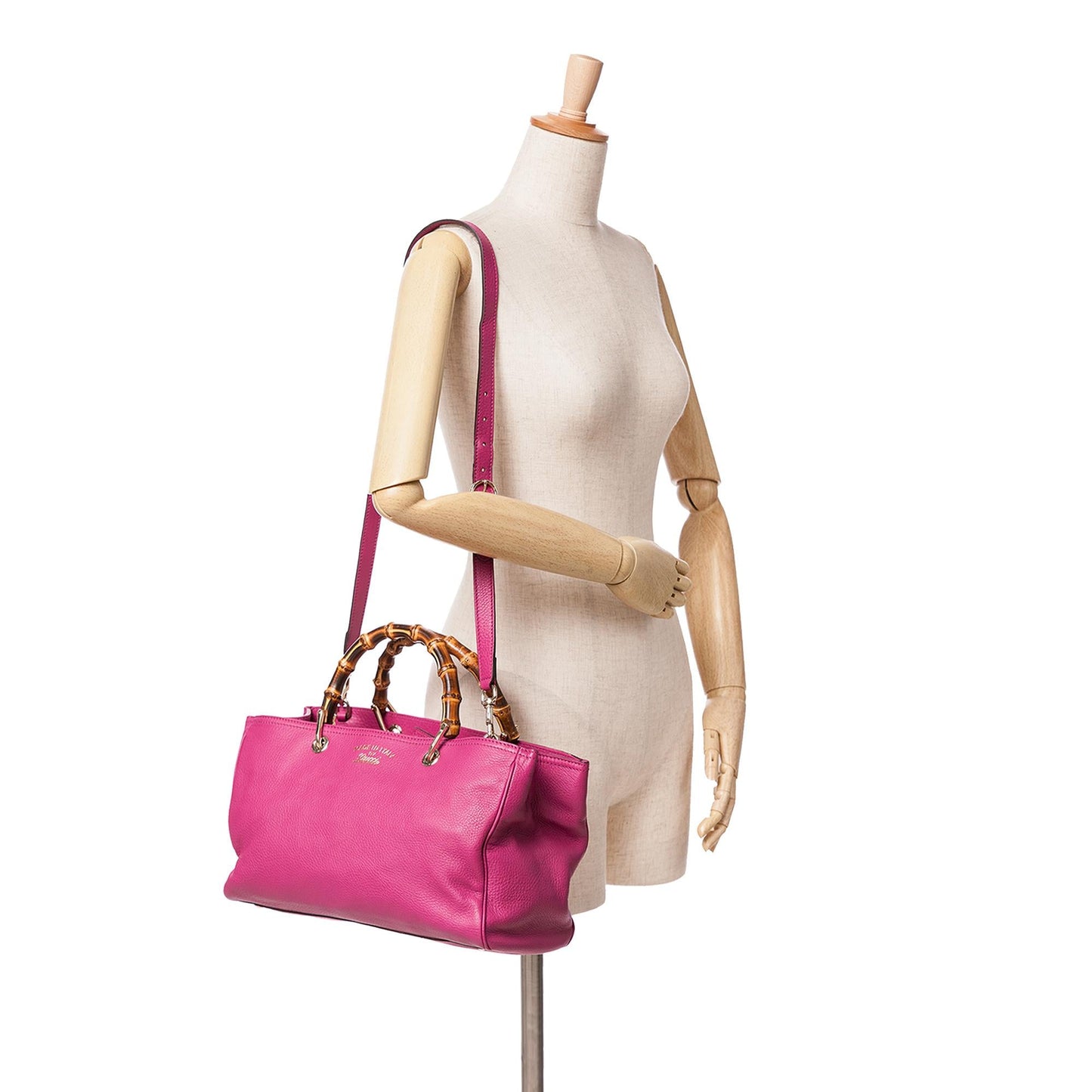 Gucci Medium Calfskin Bamboo Shopper Satchel