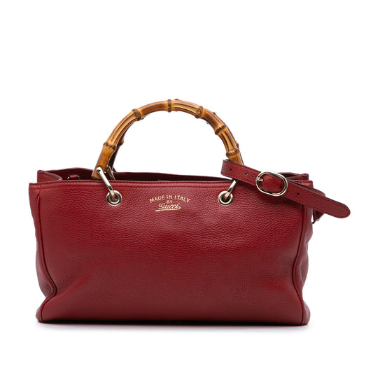 Gucci Medium Calfskin Bamboo Shopper Satchel