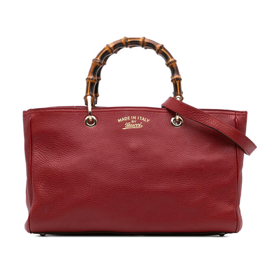 Gucci Medium Calfskin Bamboo Shopper Satchel