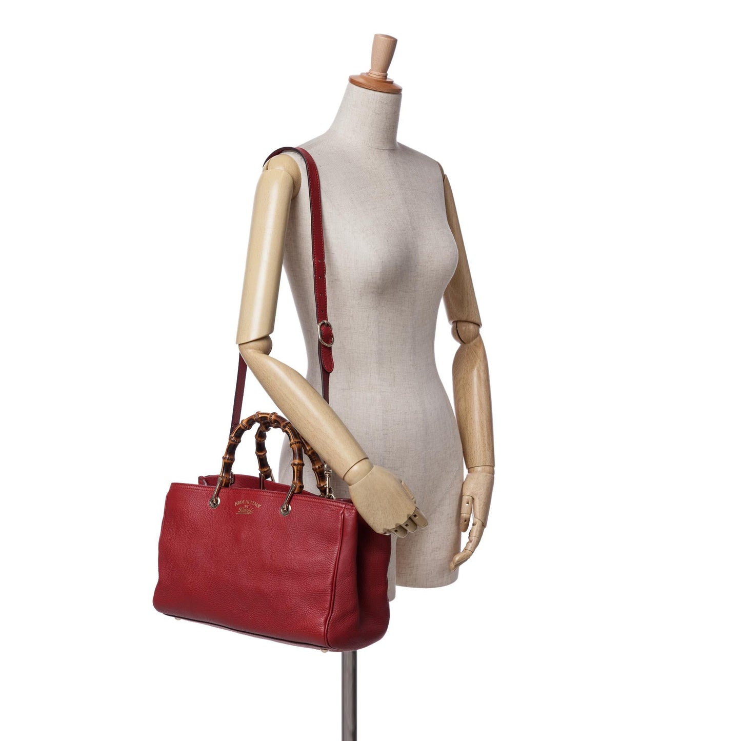 Gucci Medium Calfskin Bamboo Shopper Satchel
