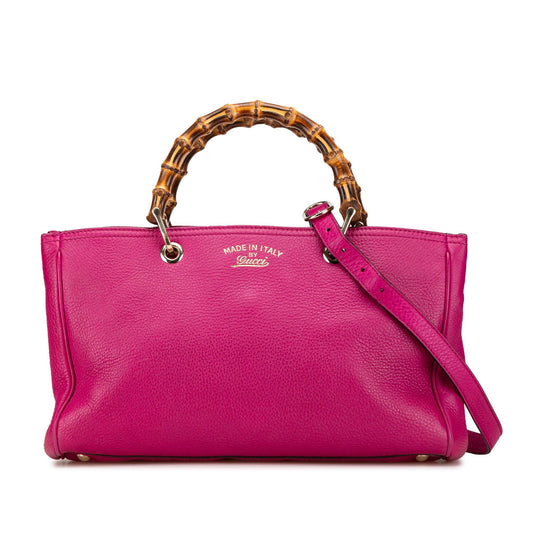 Gucci Medium Calfskin Bamboo Shopper Satchel