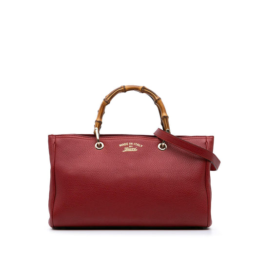 Gucci Medium Calfskin Bamboo Shopper Satchel