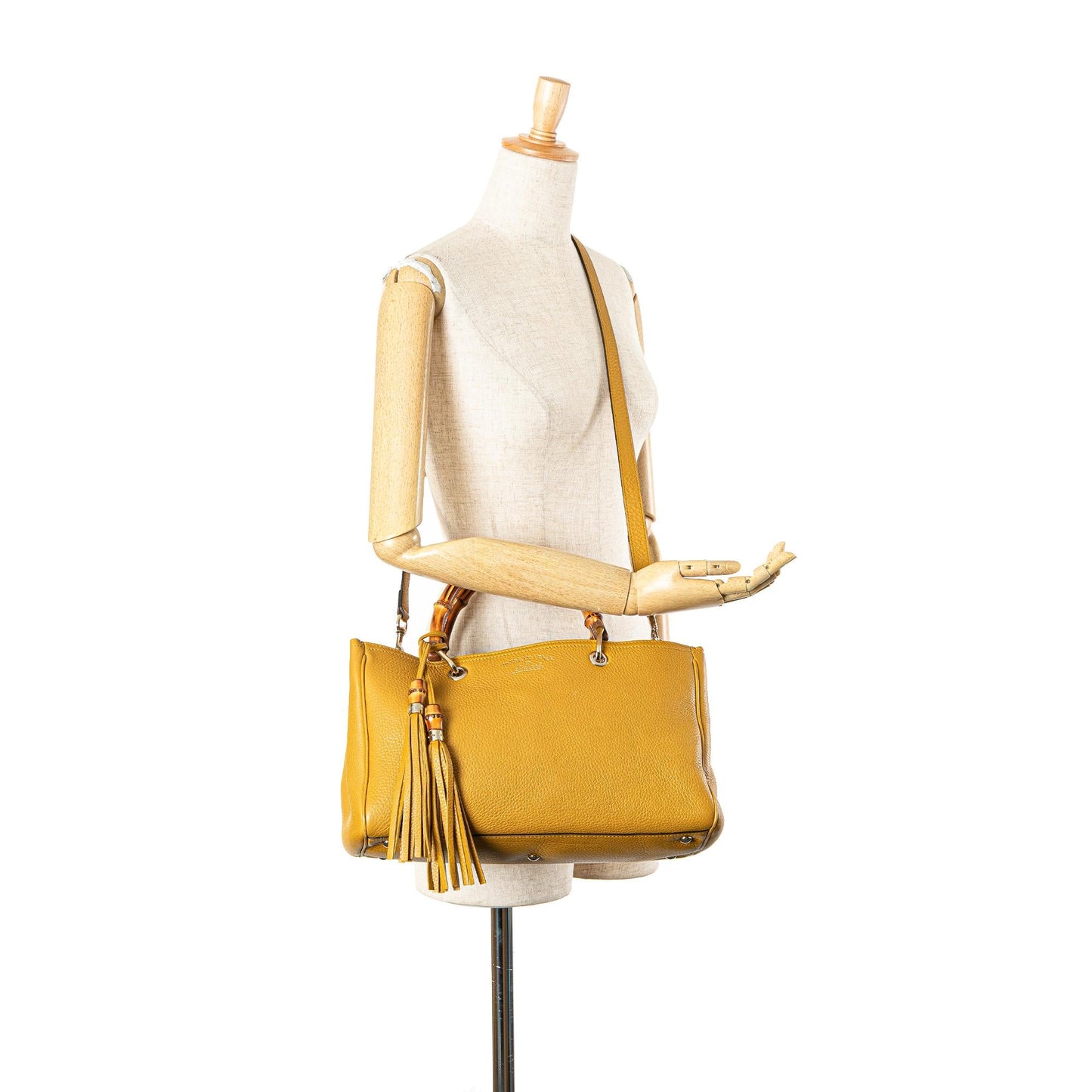 Gucci Medium Calfskin Bamboo Shopper Satchel