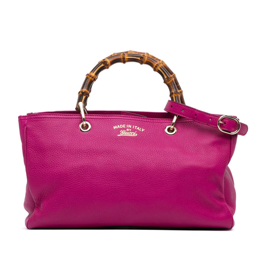 Gucci Medium Calfskin Bamboo Shopper Satchel
