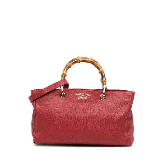 Gucci Medium Calfskin Bamboo Shopper Satchel
