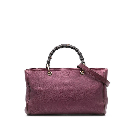 Gucci Medium Calfskin Bamboo Shopper Satchel