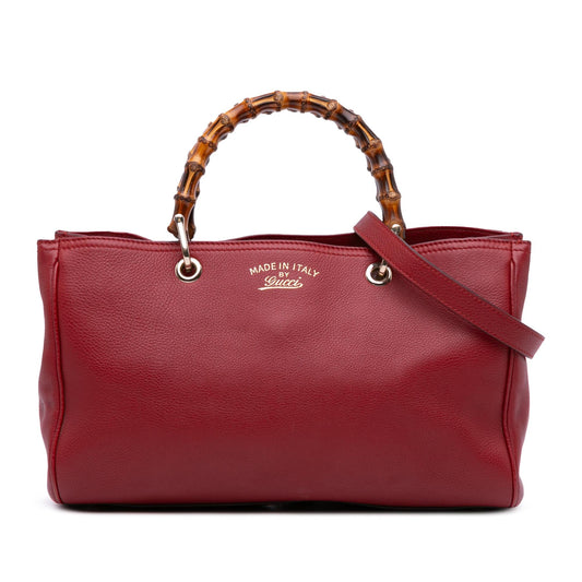 Gucci Medium Calfskin Bamboo Shopper Satchel