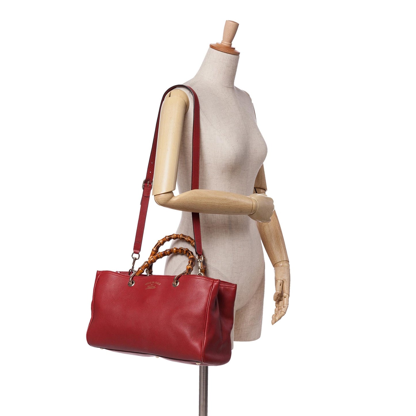 Gucci Medium Calfskin Bamboo Shopper Satchel
