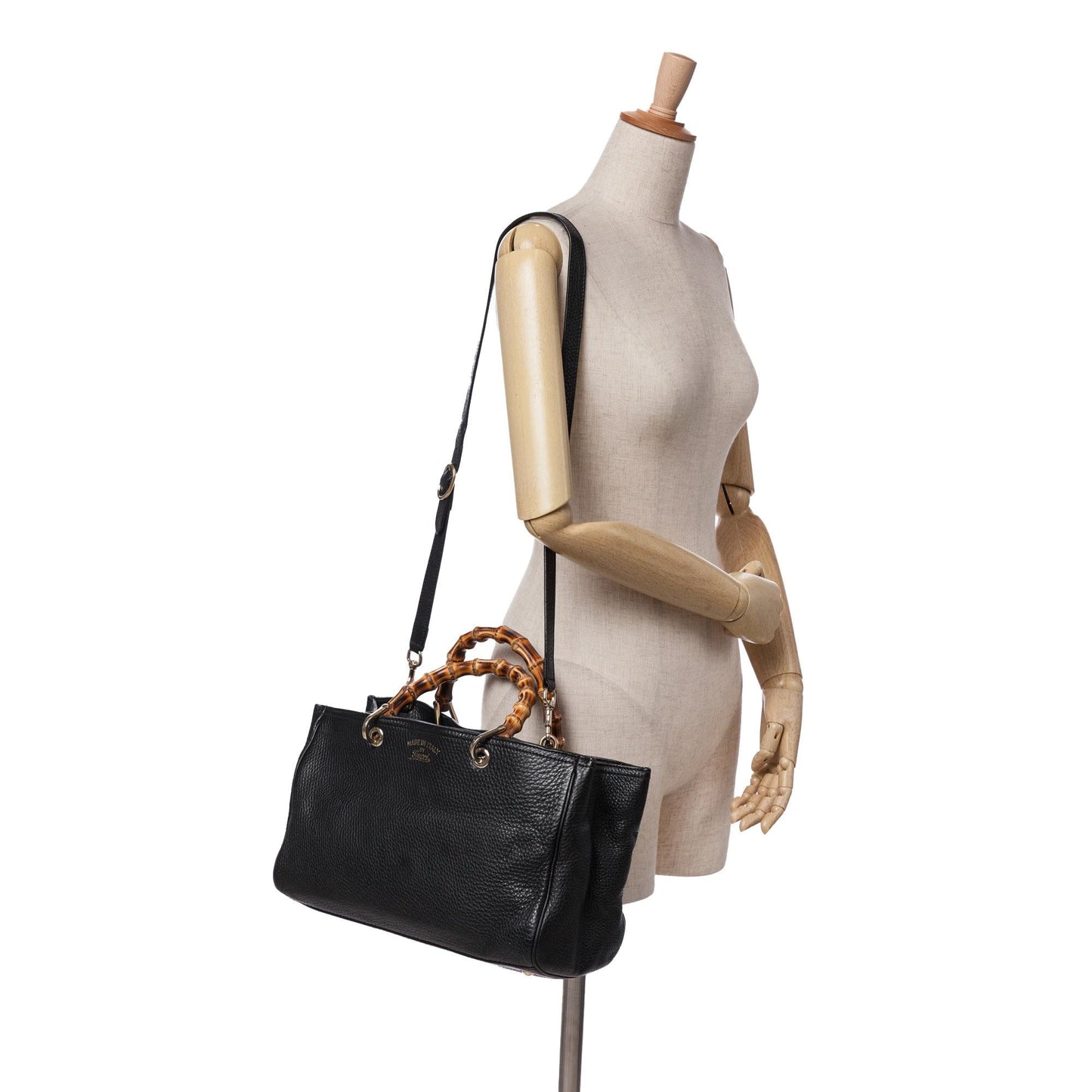 Gucci Medium Calfskin Bamboo Shopper Satchel
