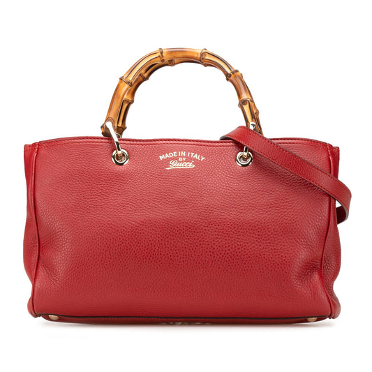 Gucci Medium Calfskin Bamboo Shopper Satchel